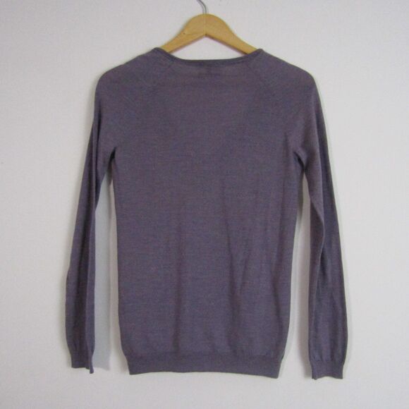 Massimo Dutti Women's Sweater Small Purple Cashmere Wool Capsule Wardrobe Cozy - Picture 6 of 10